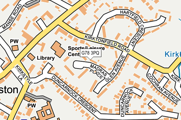 G78 3PQ map - OS OpenMap – Local (Ordnance Survey)