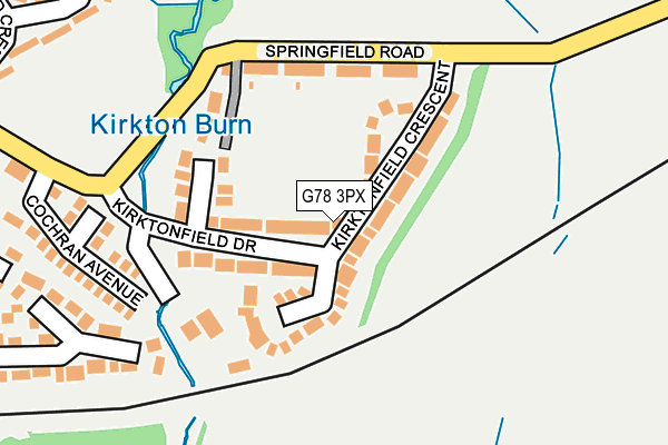 G78 3PX map - OS OpenMap – Local (Ordnance Survey)