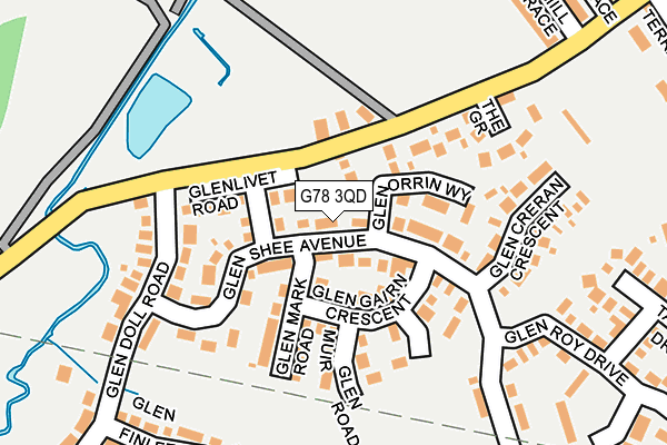 G78 3QD map - OS OpenMap – Local (Ordnance Survey)