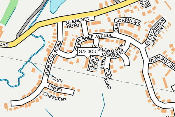 G78 3QU map - OS OpenMap – Local (Ordnance Survey)