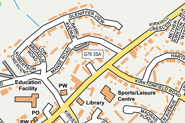 G78 3SA map - OS OpenMap – Local (Ordnance Survey)