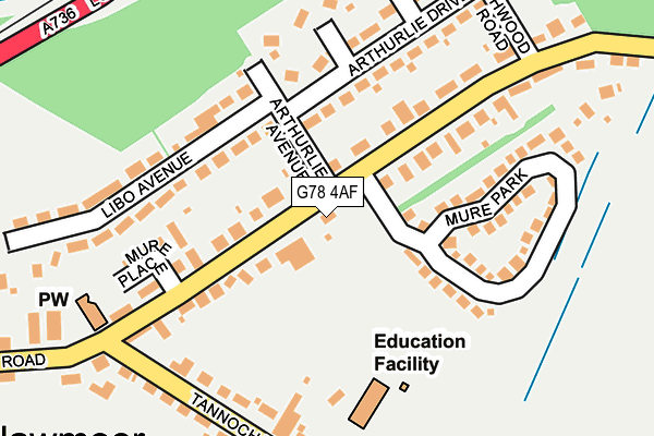 G78 4AF map - OS OpenMap – Local (Ordnance Survey)