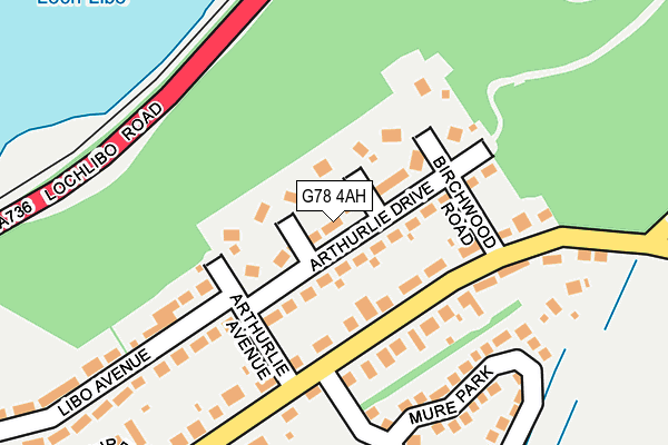 G78 4AH map - OS OpenMap – Local (Ordnance Survey)