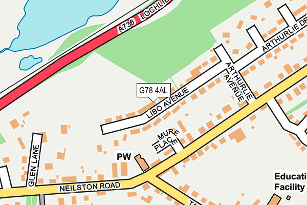 G78 4AL map - OS OpenMap – Local (Ordnance Survey)