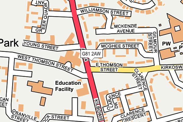 G81 2AW map - OS OpenMap – Local (Ordnance Survey)