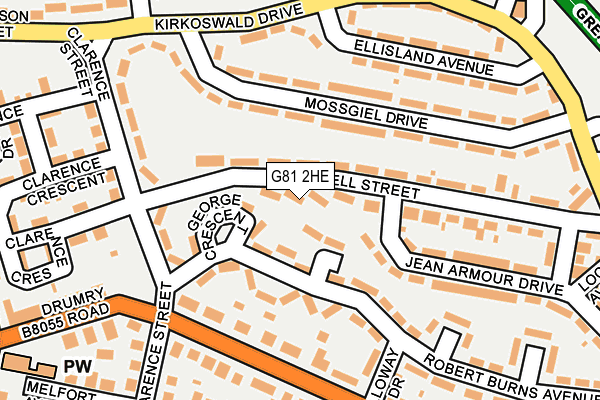 G81 2HE map - OS OpenMap – Local (Ordnance Survey)