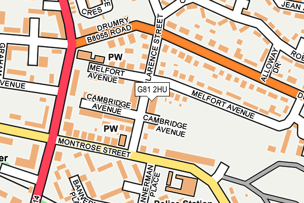 G81 2HU map - OS OpenMap – Local (Ordnance Survey)