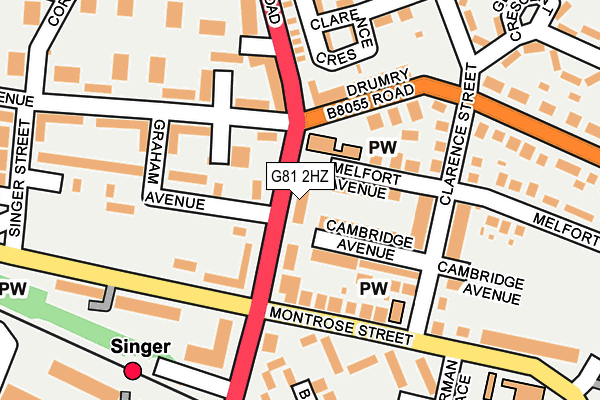 G81 2HZ map - OS OpenMap – Local (Ordnance Survey)