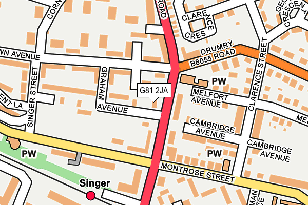 G81 2JA map - OS OpenMap – Local (Ordnance Survey)