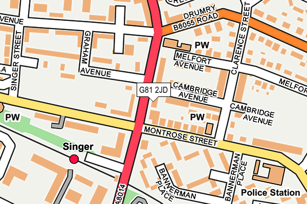 G81 2JD map - OS OpenMap – Local (Ordnance Survey)