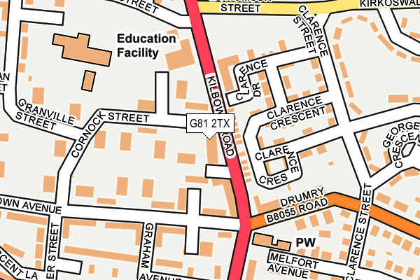 G81 2TX map - OS OpenMap – Local (Ordnance Survey)