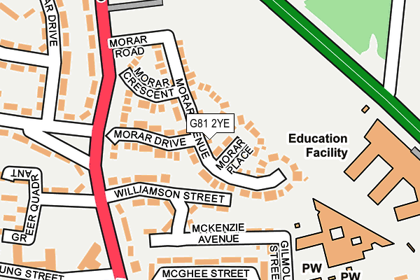 G81 2YE map - OS OpenMap – Local (Ordnance Survey)