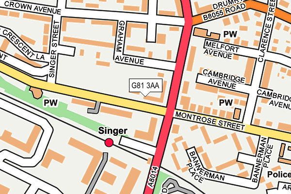 G81 3AA map - OS OpenMap – Local (Ordnance Survey)