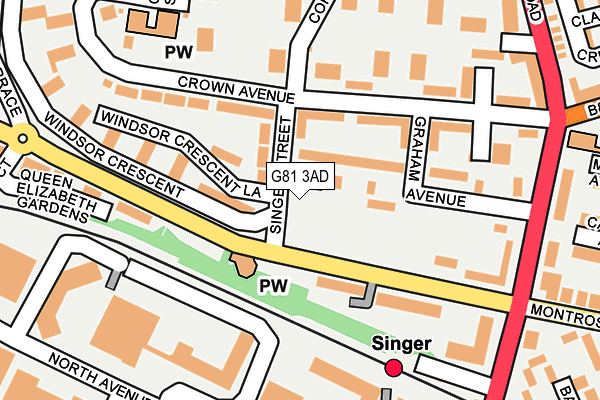 G81 3AD map - OS OpenMap – Local (Ordnance Survey)