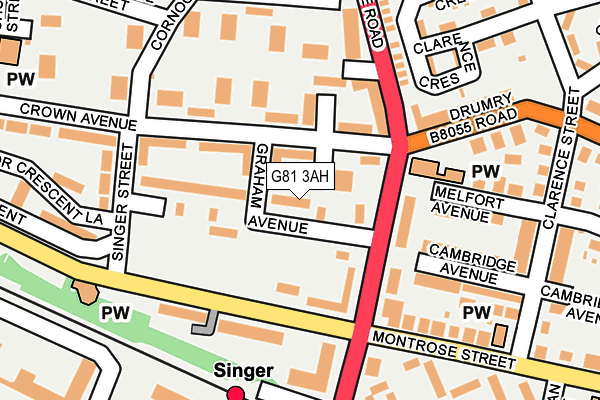 G81 3AH map - OS OpenMap – Local (Ordnance Survey)