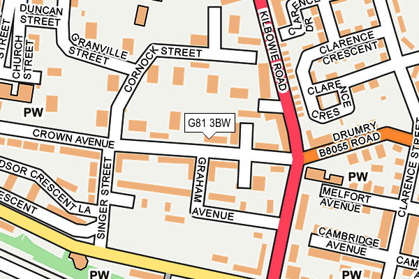 G81 3BW map - OS OpenMap – Local (Ordnance Survey)