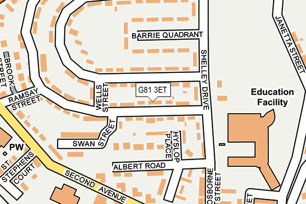 G81 3ET map - OS OpenMap – Local (Ordnance Survey)