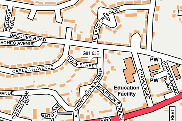 G81 6JE map - OS OpenMap – Local (Ordnance Survey)