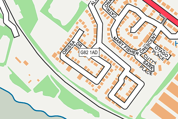 G82 1AD map - OS OpenMap – Local (Ordnance Survey)