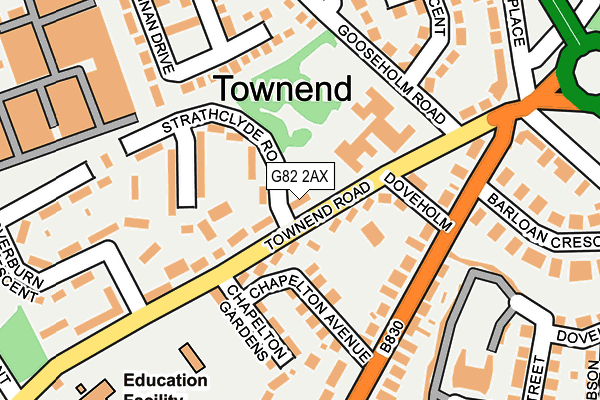 G82 2AX map - OS OpenMap – Local (Ordnance Survey)