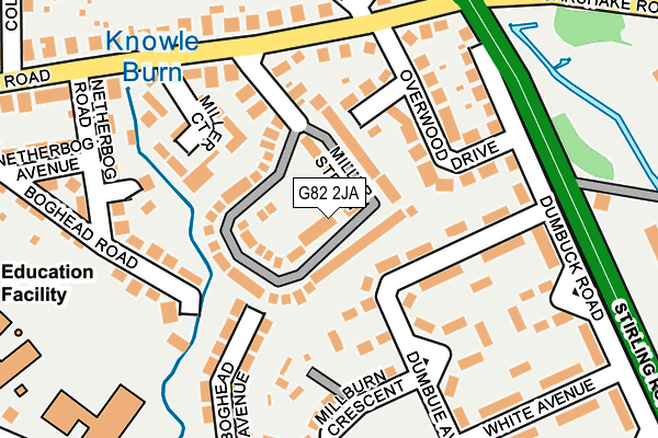 G82 2JA map - OS OpenMap – Local (Ordnance Survey)