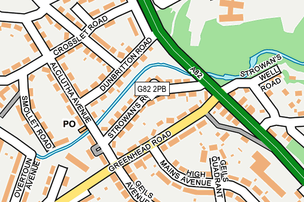 G82 2PB map - OS OpenMap – Local (Ordnance Survey)