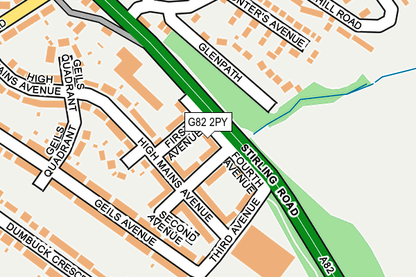 G82 2PY map - OS OpenMap – Local (Ordnance Survey)