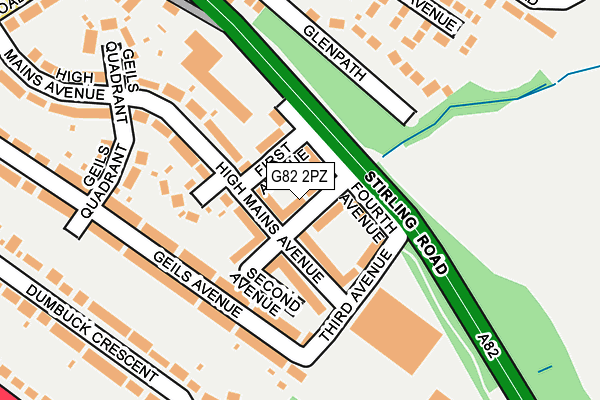 G82 2PZ map - OS OpenMap – Local (Ordnance Survey)
