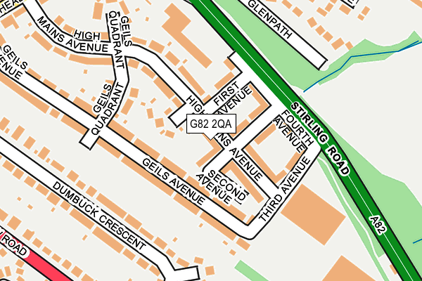 G82 2QA map - OS OpenMap – Local (Ordnance Survey)