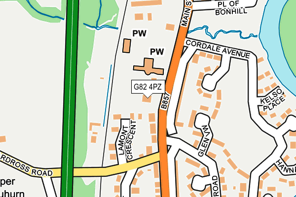 G82 4PZ map - OS OpenMap – Local (Ordnance Survey)