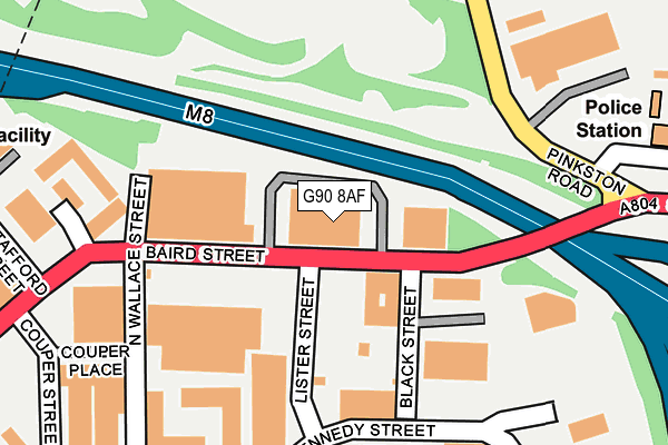 G90 8AF map - OS OpenMap – Local (Ordnance Survey)