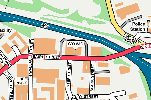 G90 8AG map - OS OpenMap – Local (Ordnance Survey)