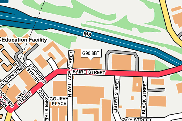 G90 8BT map - OS OpenMap – Local (Ordnance Survey)
