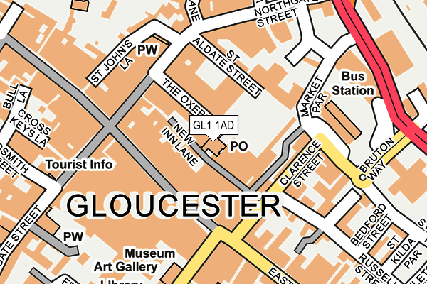 GL1 1AD map - OS OpenMap – Local (Ordnance Survey)