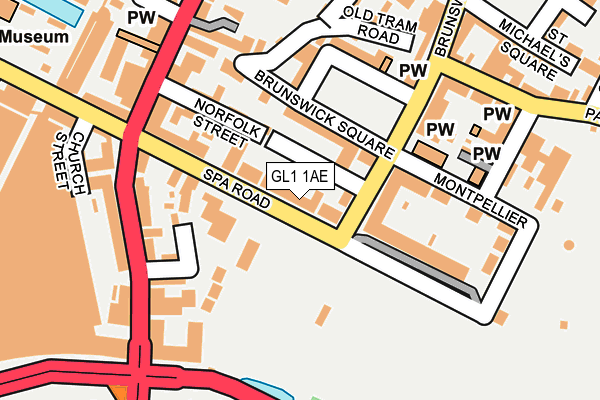 GL1 1AE map - OS OpenMap – Local (Ordnance Survey)