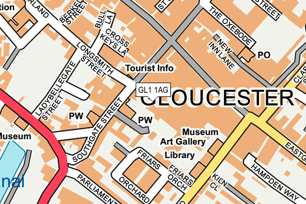 GL1 1AG map - OS OpenMap – Local (Ordnance Survey)