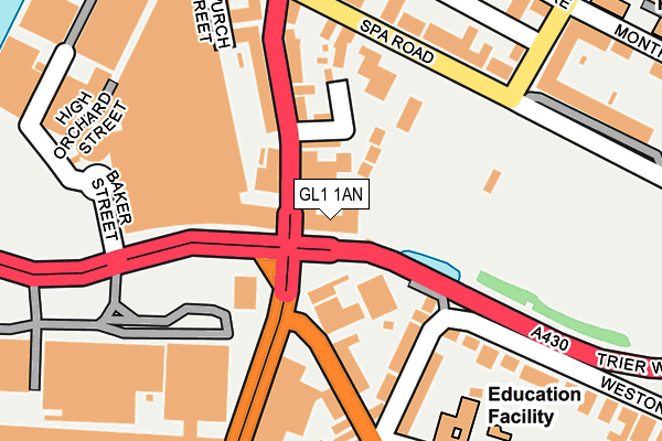 GL1 1AN map - OS OpenMap – Local (Ordnance Survey)