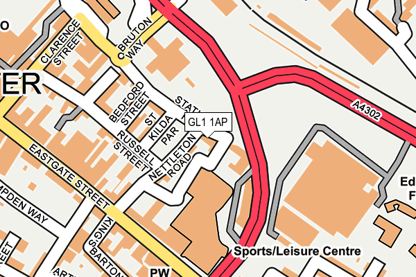 GL1 1AP map - OS OpenMap – Local (Ordnance Survey)