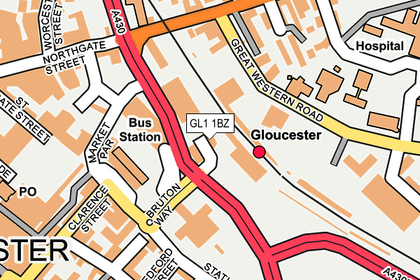 GL1 1BZ map - OS OpenMap – Local (Ordnance Survey)