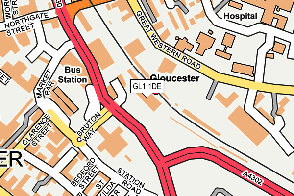 GL1 1DE map - OS OpenMap – Local (Ordnance Survey)