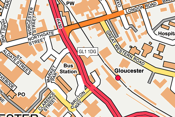 GL1 1DG map - OS OpenMap – Local (Ordnance Survey)