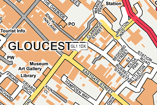 GL1 1DX map - OS OpenMap – Local (Ordnance Survey)