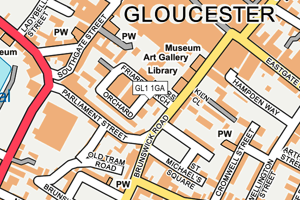 GL1 1GA map - OS OpenMap – Local (Ordnance Survey)