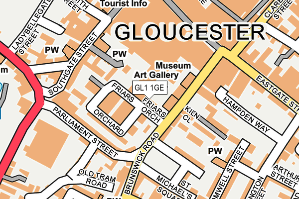 GL1 1GE map - OS OpenMap – Local (Ordnance Survey)