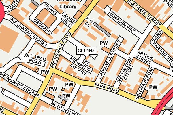 GL1 1HX map - OS OpenMap – Local (Ordnance Survey)