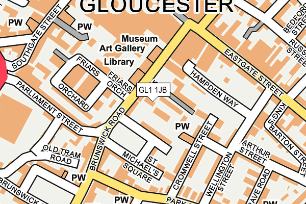 GL1 1JB map - OS OpenMap – Local (Ordnance Survey)