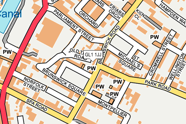 GL1 1JJ map - OS OpenMap – Local (Ordnance Survey)