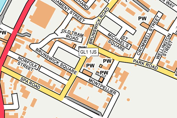 GL1 1JS map - OS OpenMap – Local (Ordnance Survey)
