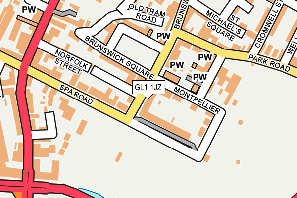 GL1 1JZ map - OS OpenMap – Local (Ordnance Survey)