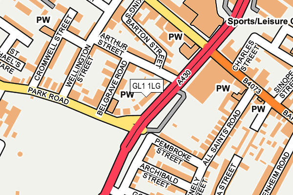 GL1 1LG map - OS OpenMap – Local (Ordnance Survey)